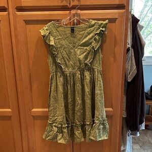 Sage Green Ruffle Maternity Sleeveless Dress